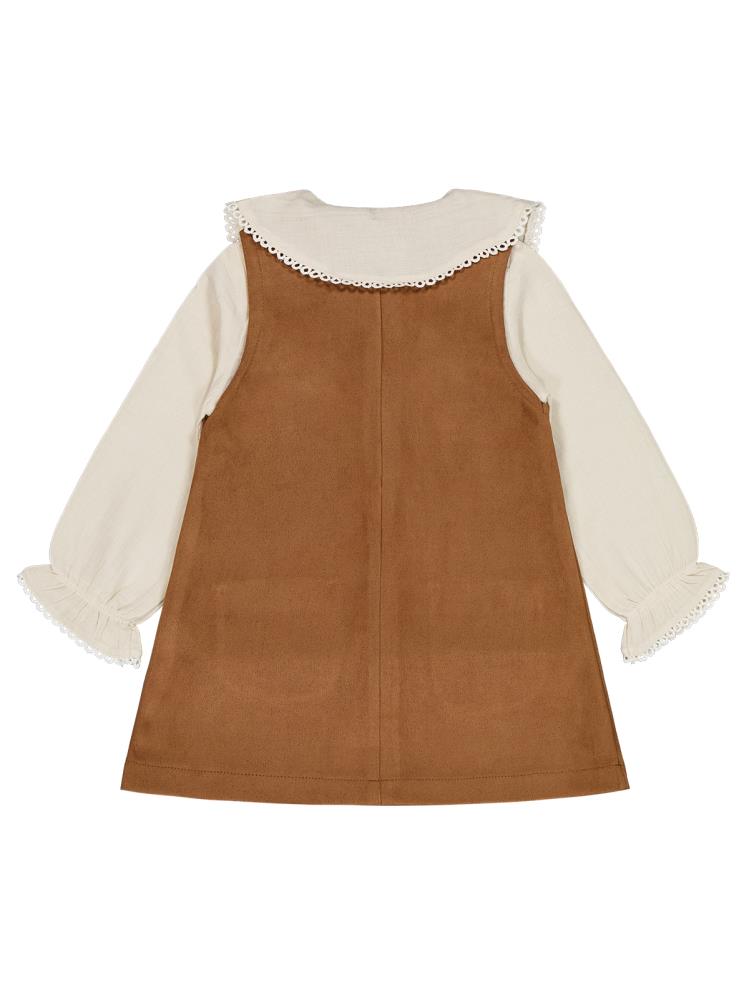 Civil Girls 2-5 Yaş Elbise - Kahverengi