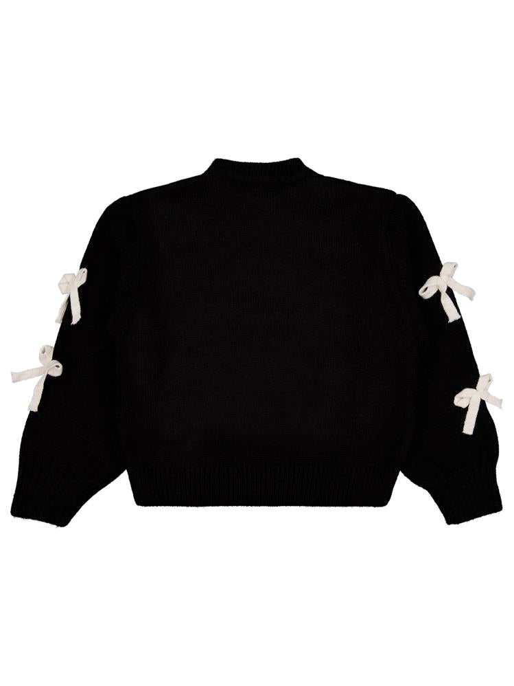 Civil Girls Fiyonk Aksesuarlı 6-9 Yaş Kazak - Siyah