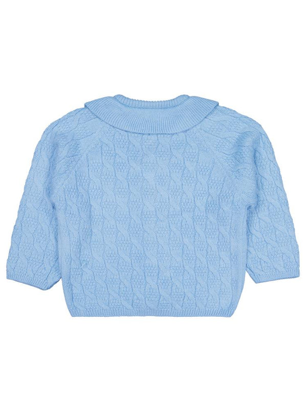 Civil Girls Örgü Desenli 6-9 Yaş Hırka - Mavi