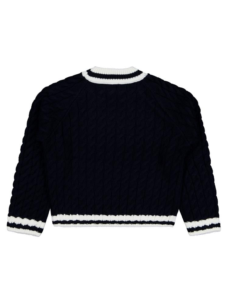 Civil Girls Yaka Çizgili 10-13 Yaş Kazak - Lacivert