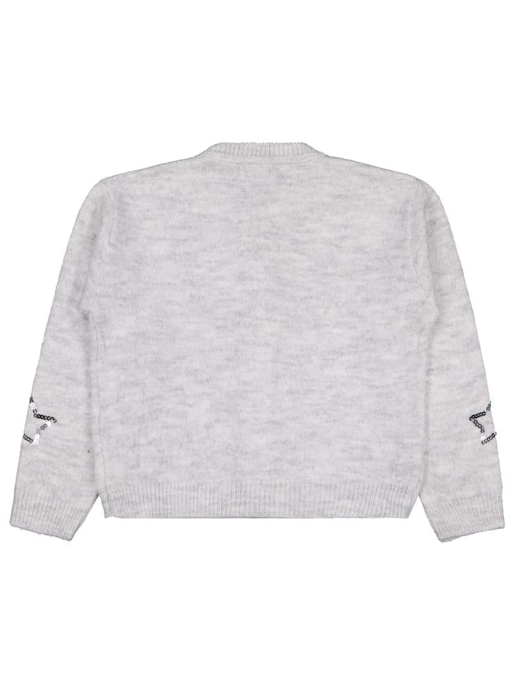 Civil Girls Pullu Yıldız Nakışlı 6-9 Yaş Hırka - Gri