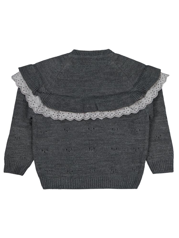 Civil Girls Roba Fırfırlı 2-5 Yaş Kazak - Gri