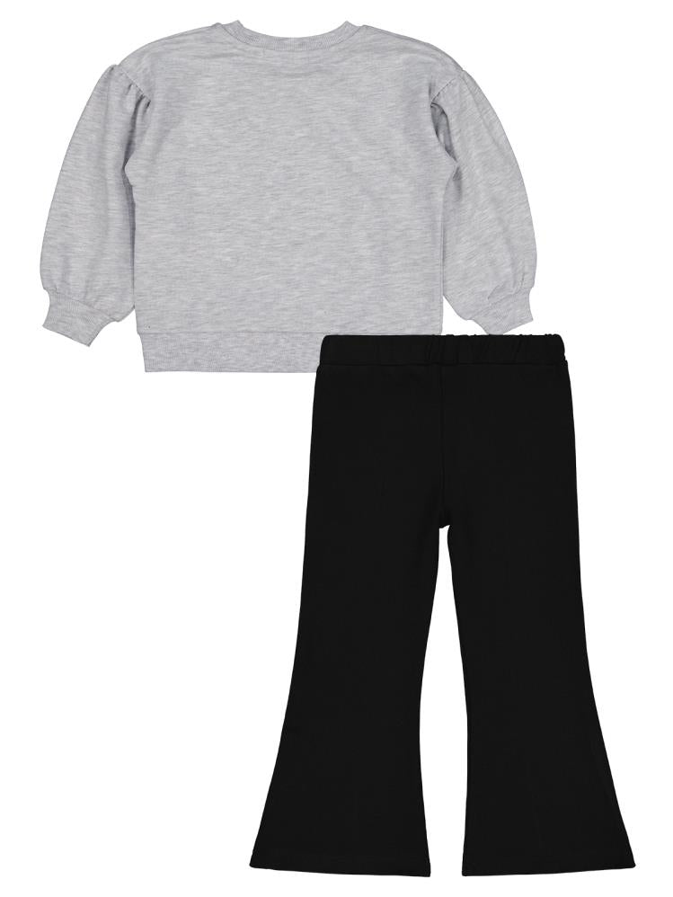 Civil Girls Fiyonk Aksesuarlı 2-5 Yaş Takım - Gri