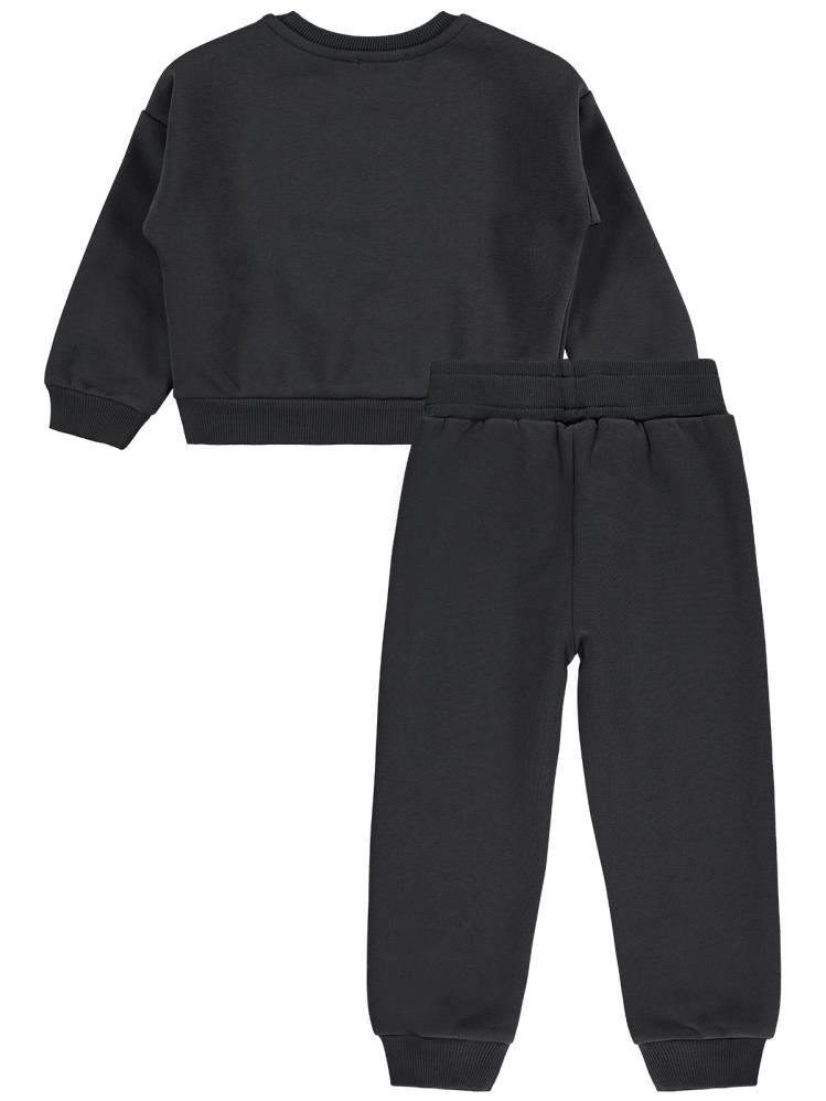 Civil Girls Kalp Baskılı 2-5 Yaş Eşofman Takımı - Gri