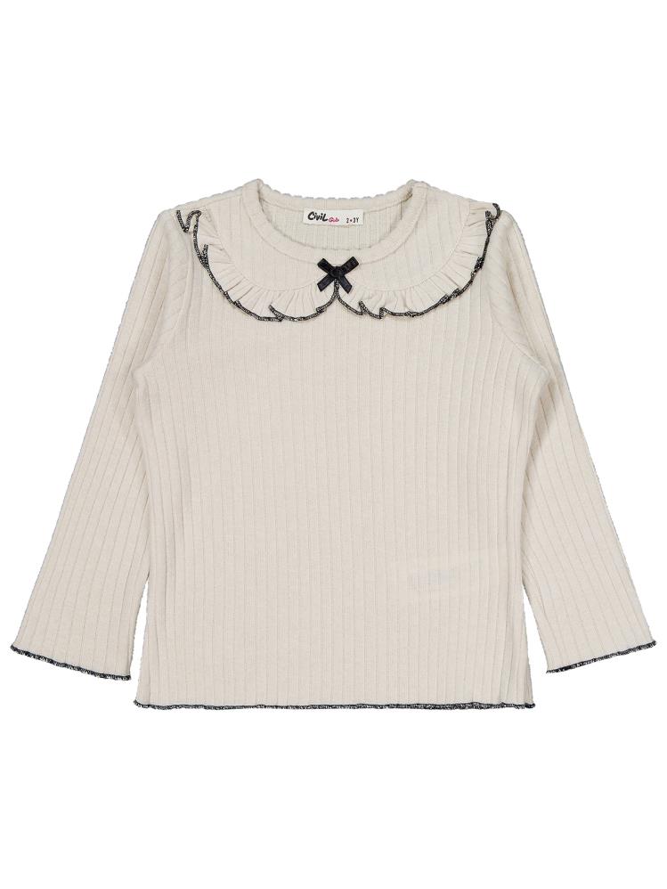 Civil Girls Fırfır Yakalı 2-5 Yaş Takım - Bej