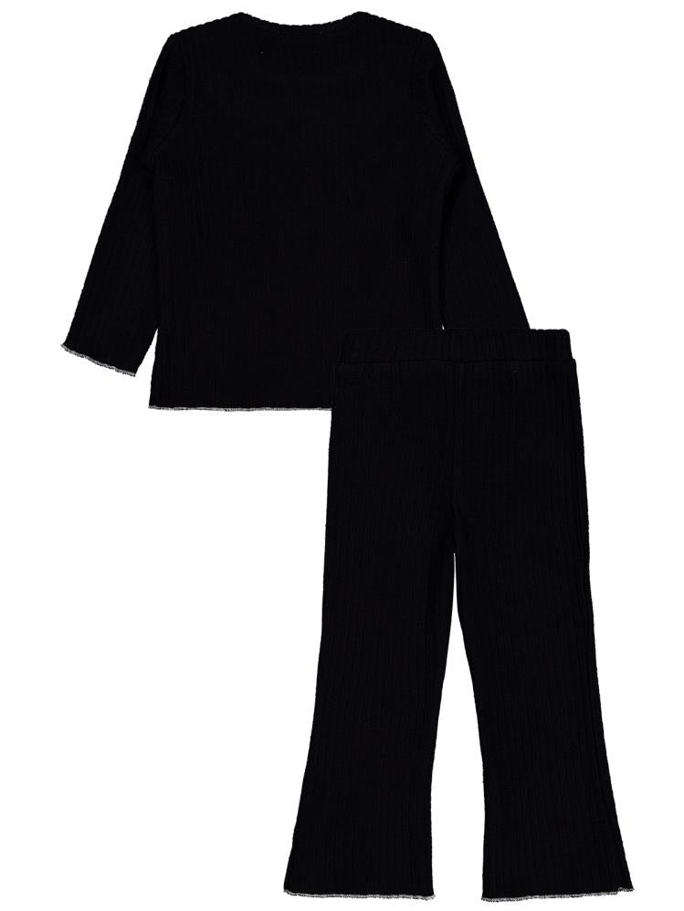 Civil Girls Fırfır Yakalı 6-9 Yaş Takım - Siyah