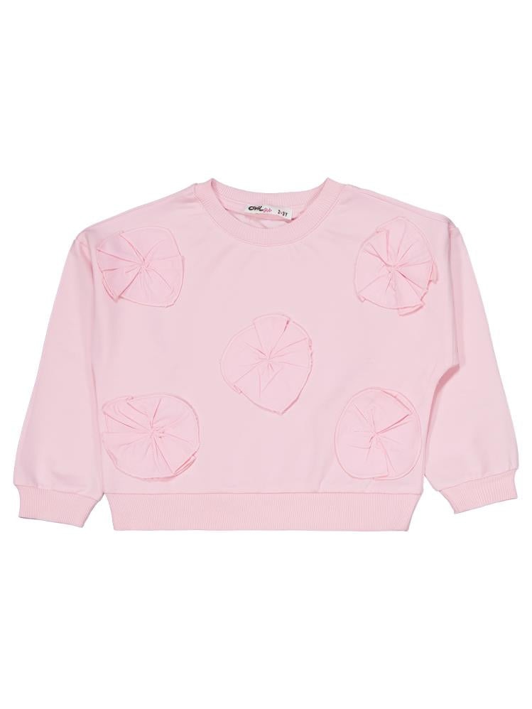 Civil Girls Çiçek Aksesuarlı 2-5 Yaş Eşofman Takımı - Pudra