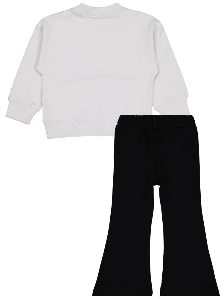 Civil Girls Simli Kelebek Baskılı 2-5 Yaş Takım - Gri