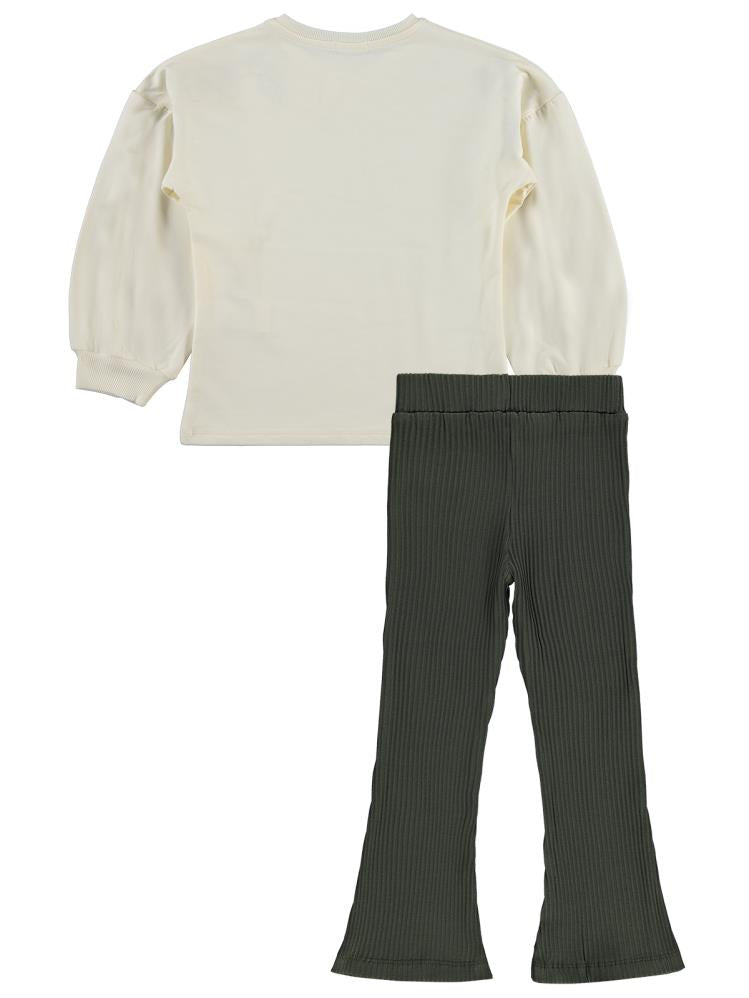 Civil Girls Bolon Kol 6-9 Yaş Takım - Ekru