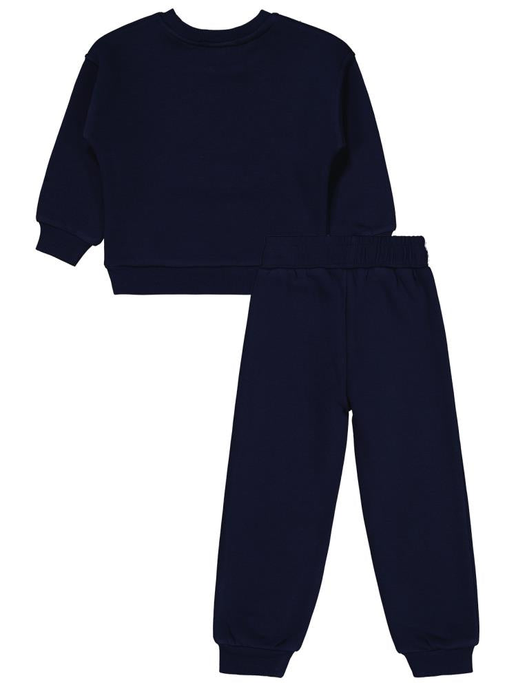 Civil Girls Yıldız Baskılı 2-5 Yaş Eşofman Takımı - Lacivert