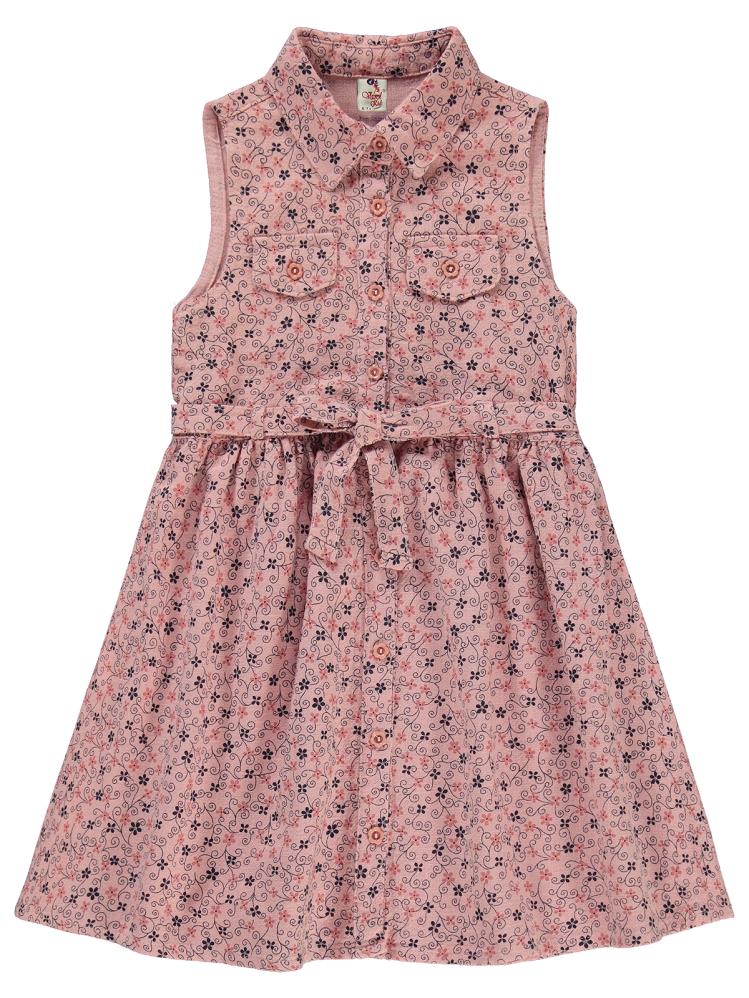 Civil Girls Karışık Desenli 6-9 Yaş Elbise - Pembe