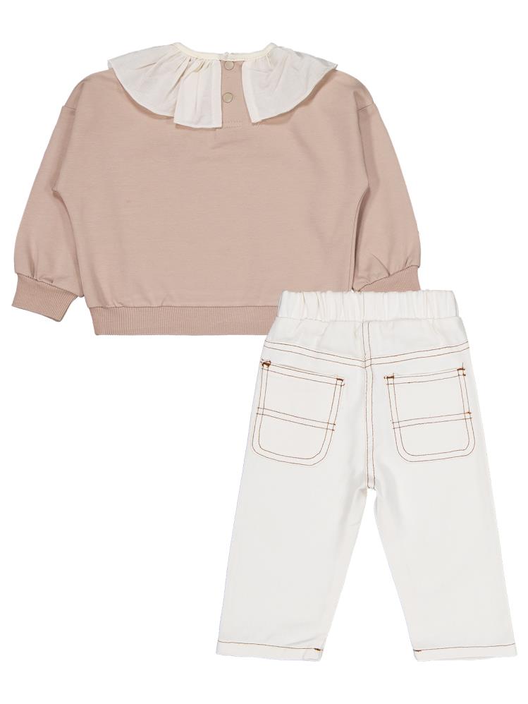 Civil Baby Dokuma Yaka 6-18 Ay Takım - Bej