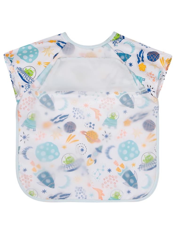 Civil Baby Kısa Kollu Space Baskılı Mama Önlüğü - Ekru