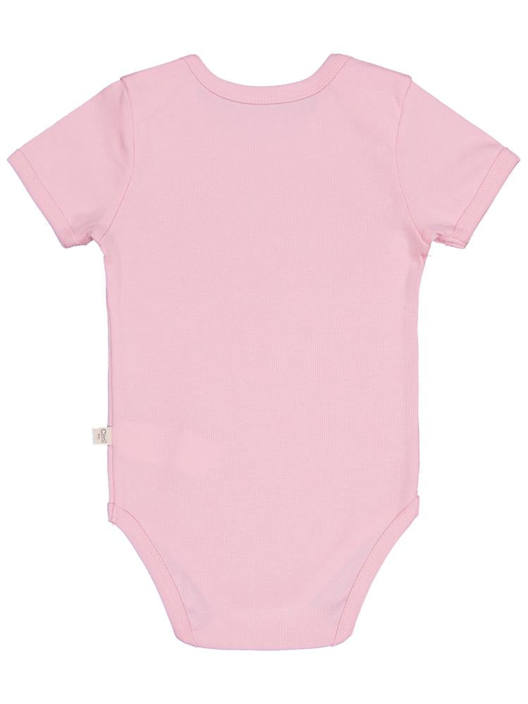 Civil Baby Düz Renkli Kısa Kol 3-9 Ay Çıtçıtlı Badi - Pembe