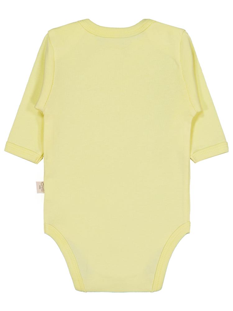 Civil Baby Düz Renkli Uzun Kol 0-1 Ay Çıtçıtlı Badi - Sarı