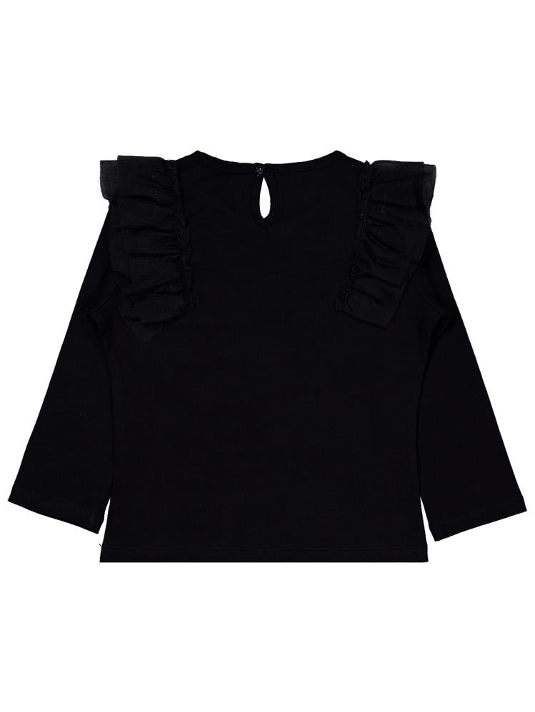 Civil Girls Tül Fırfırlı 6-9 Yaş Sweatshirt - Siyah