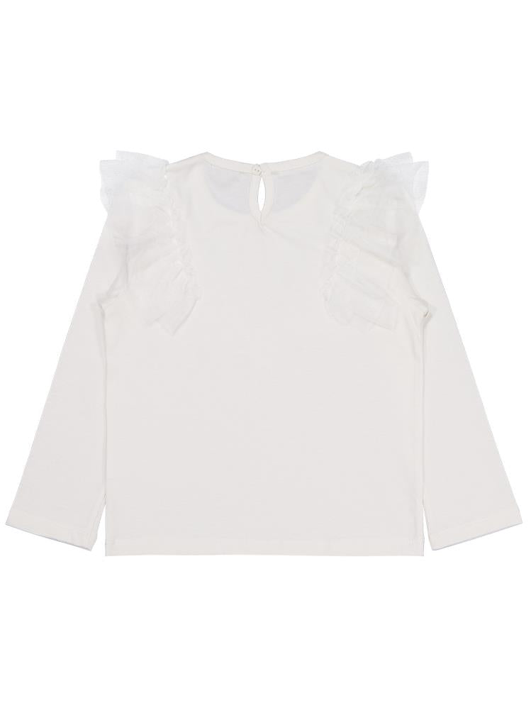 Civil Girls Tül Fırfırlı 6-9 Yaş Sweatshirt - Ekru