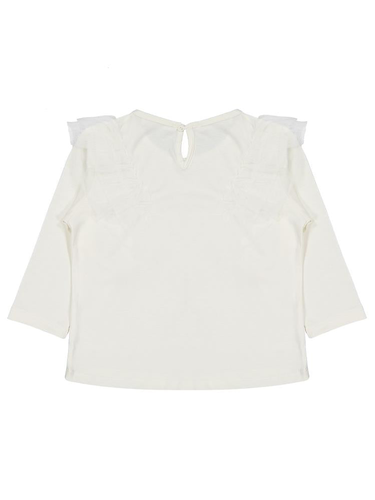 Civil Girls Tül Fırfırlı 2-5 Yaş Sweatshirt - Ekru