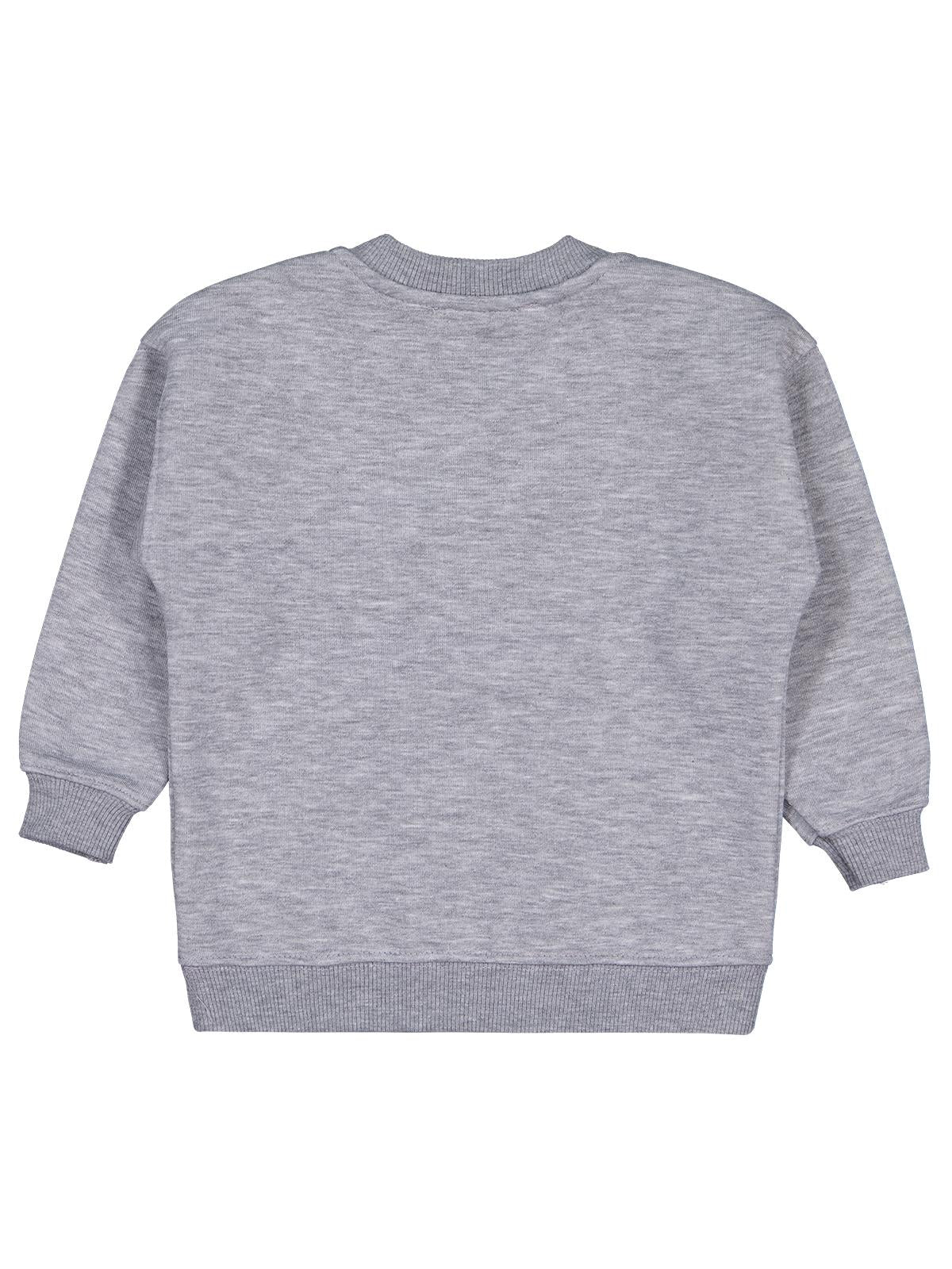 Civil Kız Çocuk Leopar Baskılı Sweatshirt | 3 İp Uzun Kol | Okul Kreş ve Günlük Kullanım - Gri