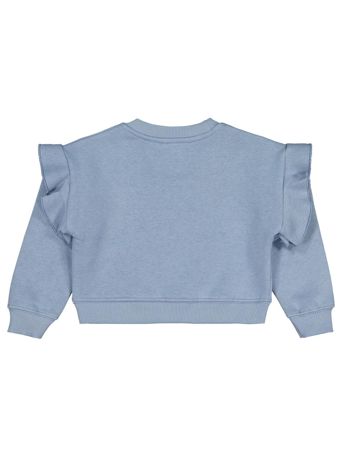 Civil Kız Çocuk Kelebek Baskılı Sweatshirt | 3 İp Uzun Kol | Okul Kreş ve Günlük Kullanım - Mavi