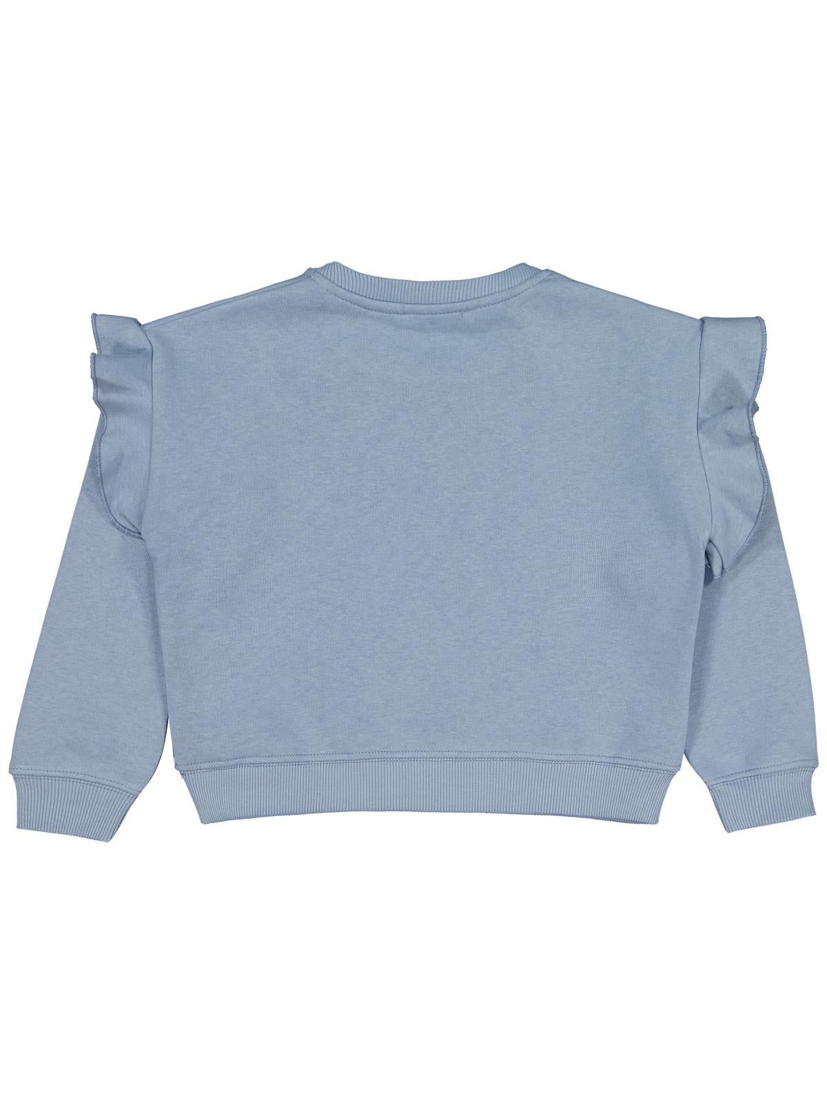 Civil Kız Çocuk Kelebek Baskılı Sweatshirt | 3 İp Uzun Kol | Okul Kreş ve Günlük Kullanım - Mavi