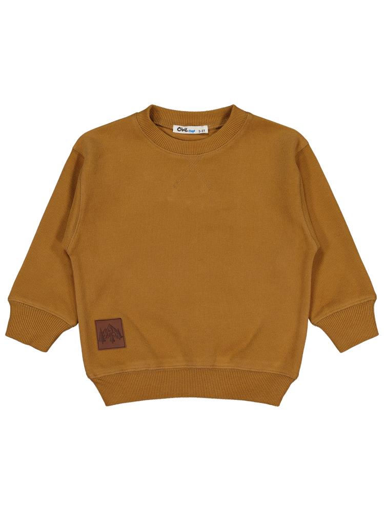 Civil Boys Karyoka Dikişli 2-5 Yaş Sweatshirt - Kahverengi