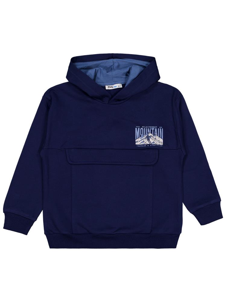 Civil Boys Mountaın Baskılı 6-9 Yaş Sweatshirt - Lacivert