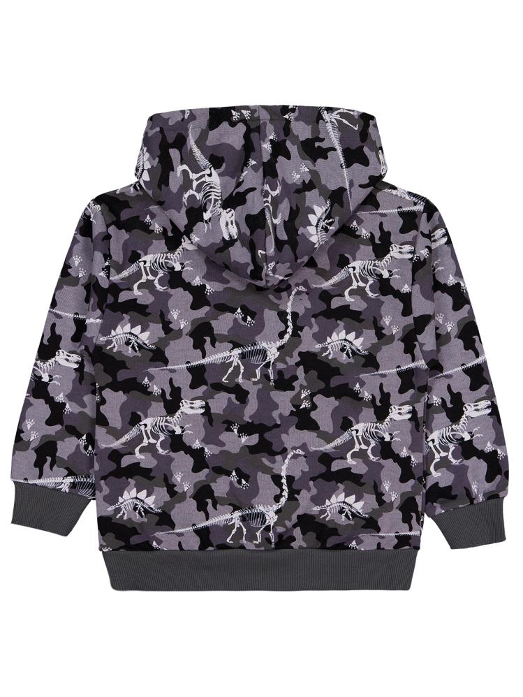 Civil Boys Giant Rex Baskılı Kapşonlu 6-9 Yaş Sweatshirt - Gri