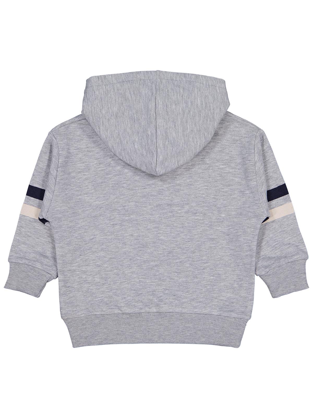 Civil Erkek Çocuk Newyork Nakışlı Sweatshirt | 3 İp Uzun Kol Kapşonlu | Okul Kreş ve Günlük Kullanım - Gri