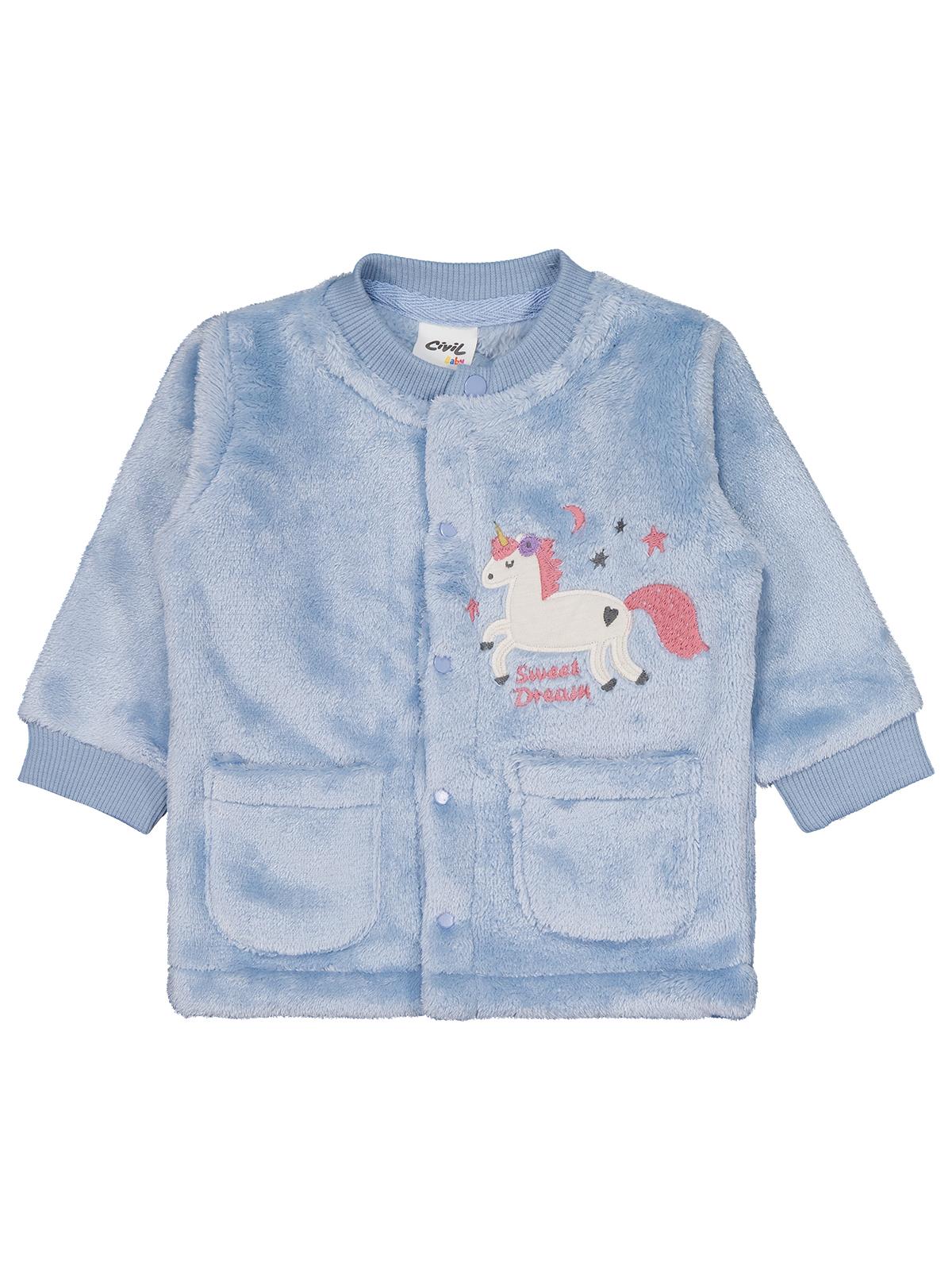 Civil Baby Unicorn Nakışlı 1-9 Ay Pijama Takımı - Mavi