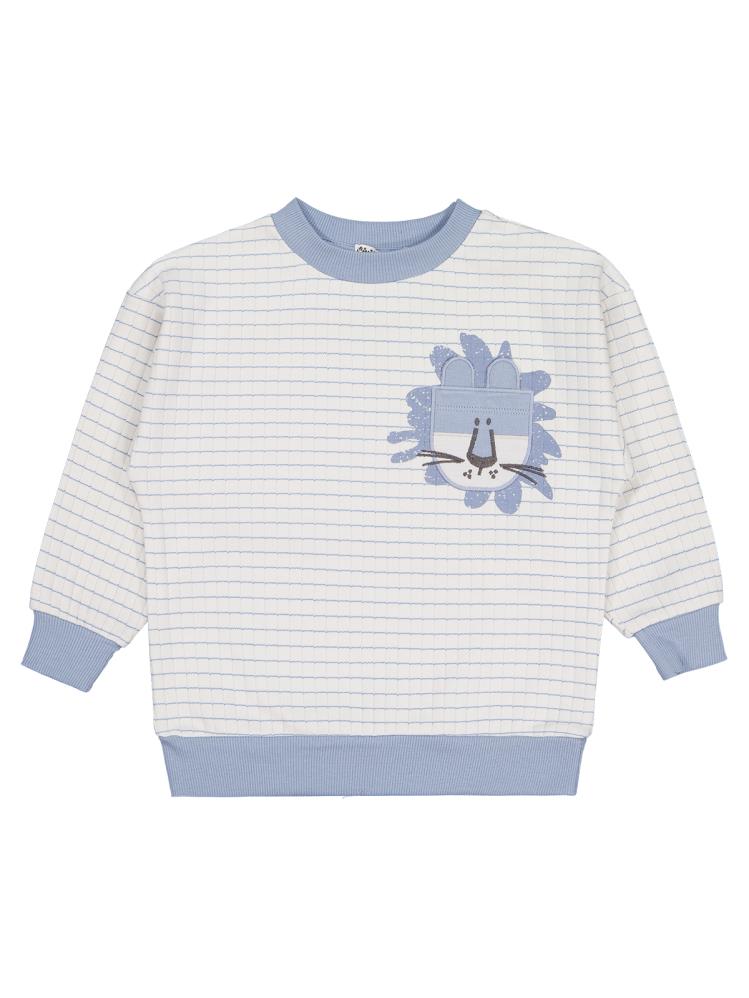 Civil Boys Aslan Nakışlı 2-5 Yaş Sweatshirt - Mavi