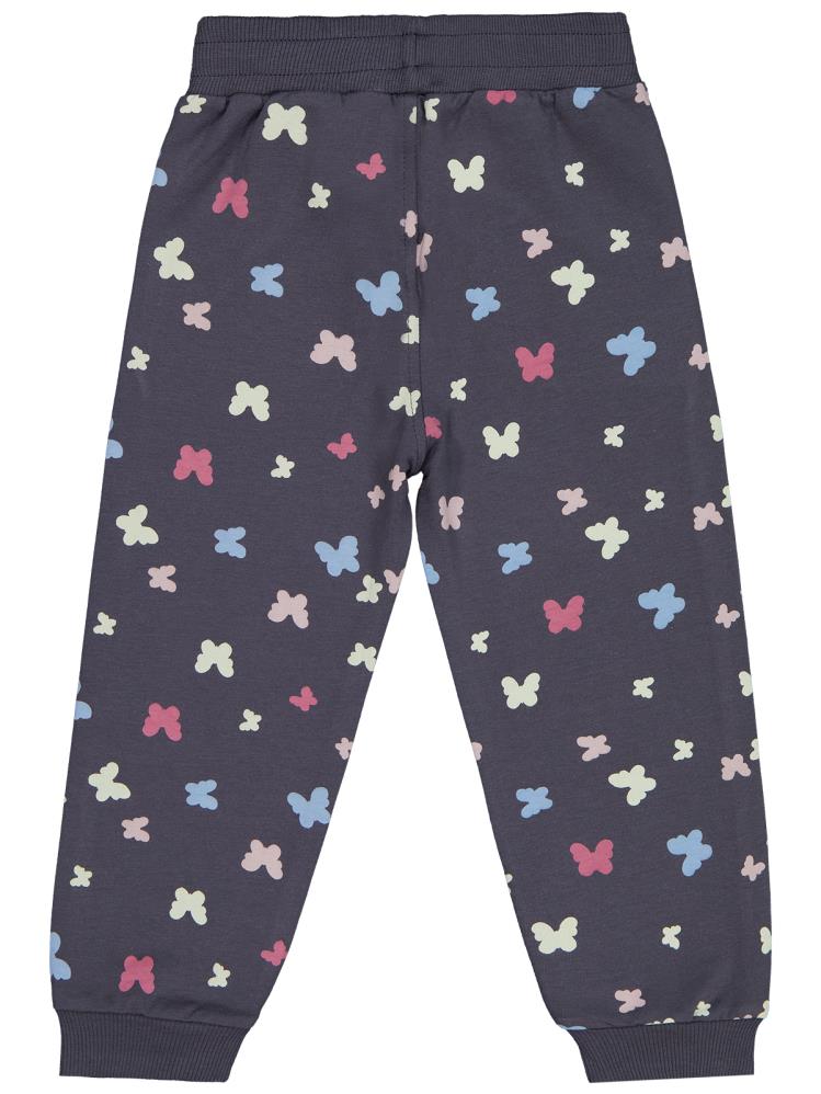 Civil Girls Kelebek Baskılı 2-5 Yaş Eşofman Altı - Gri