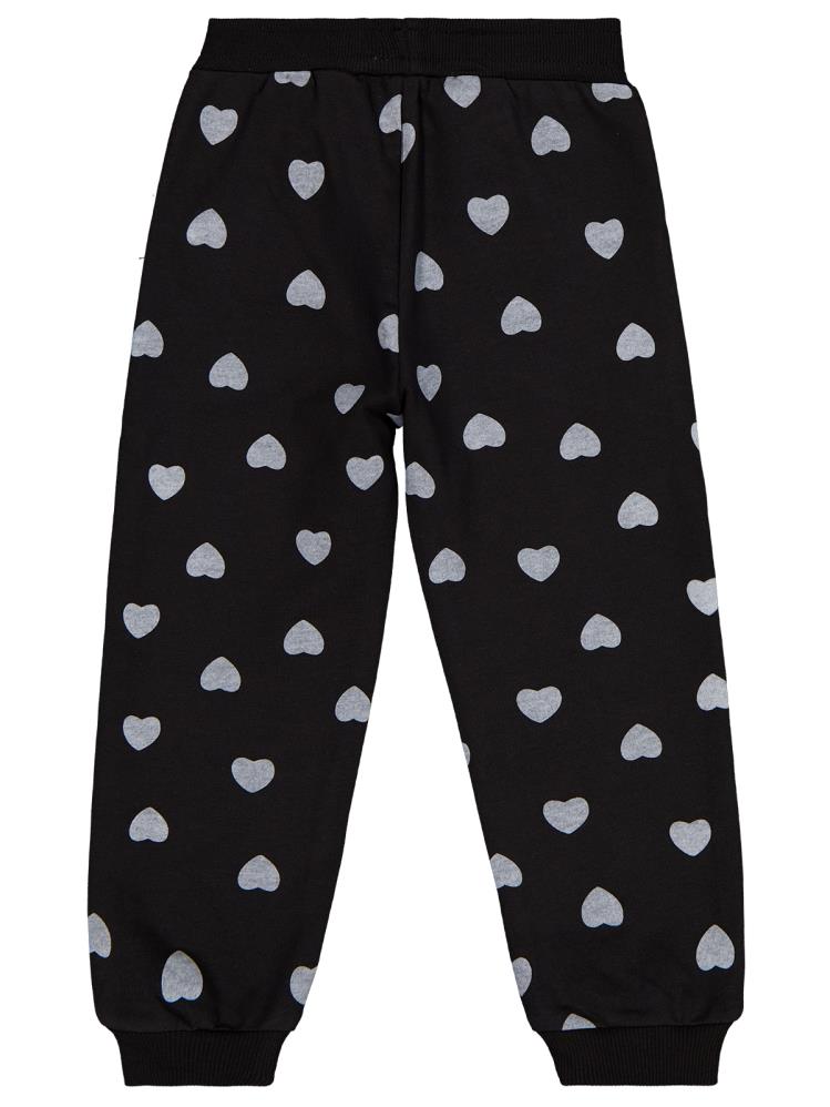 Civil Girls Kalp Baskılı 2-5 Yaş Eşofman Altı - Siyah