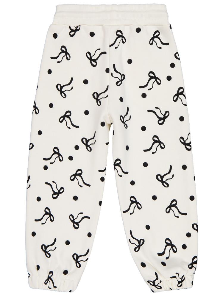 Civil Girls Fiyonk Desenli 2-5 Yaş Eşofman Altı - Ekru