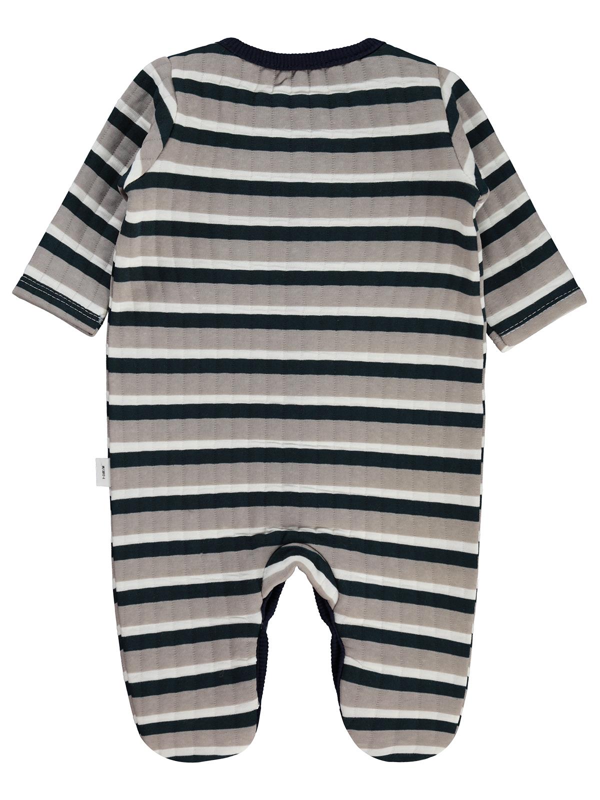 Civil Baby Kare Çizgi Empirme Patikli 1-9 Ay Tulum - Bej