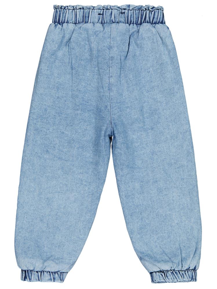 Civil Girls Mobil Çiçek Aksesuarlı 2-5 Yaş Pantolon - Mavi