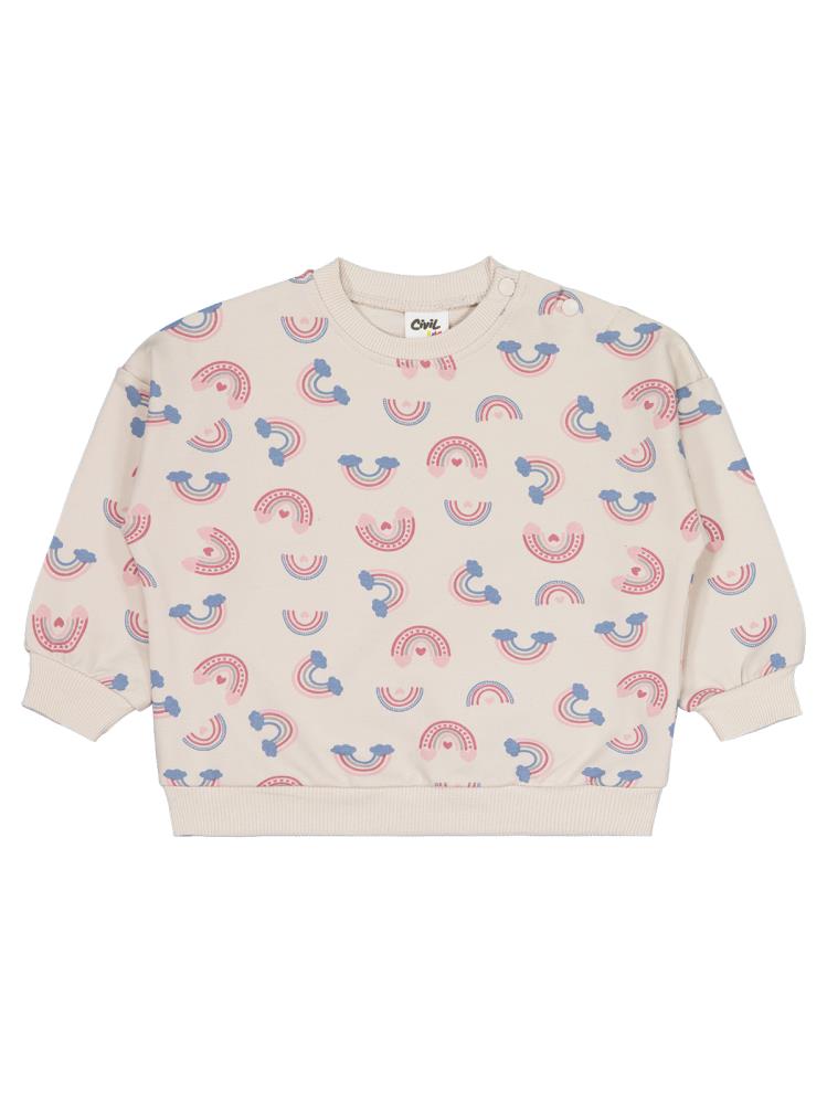 Civil Baby Gökkuşağı Empirme 6-18 Ay Sweatshirt - Bej