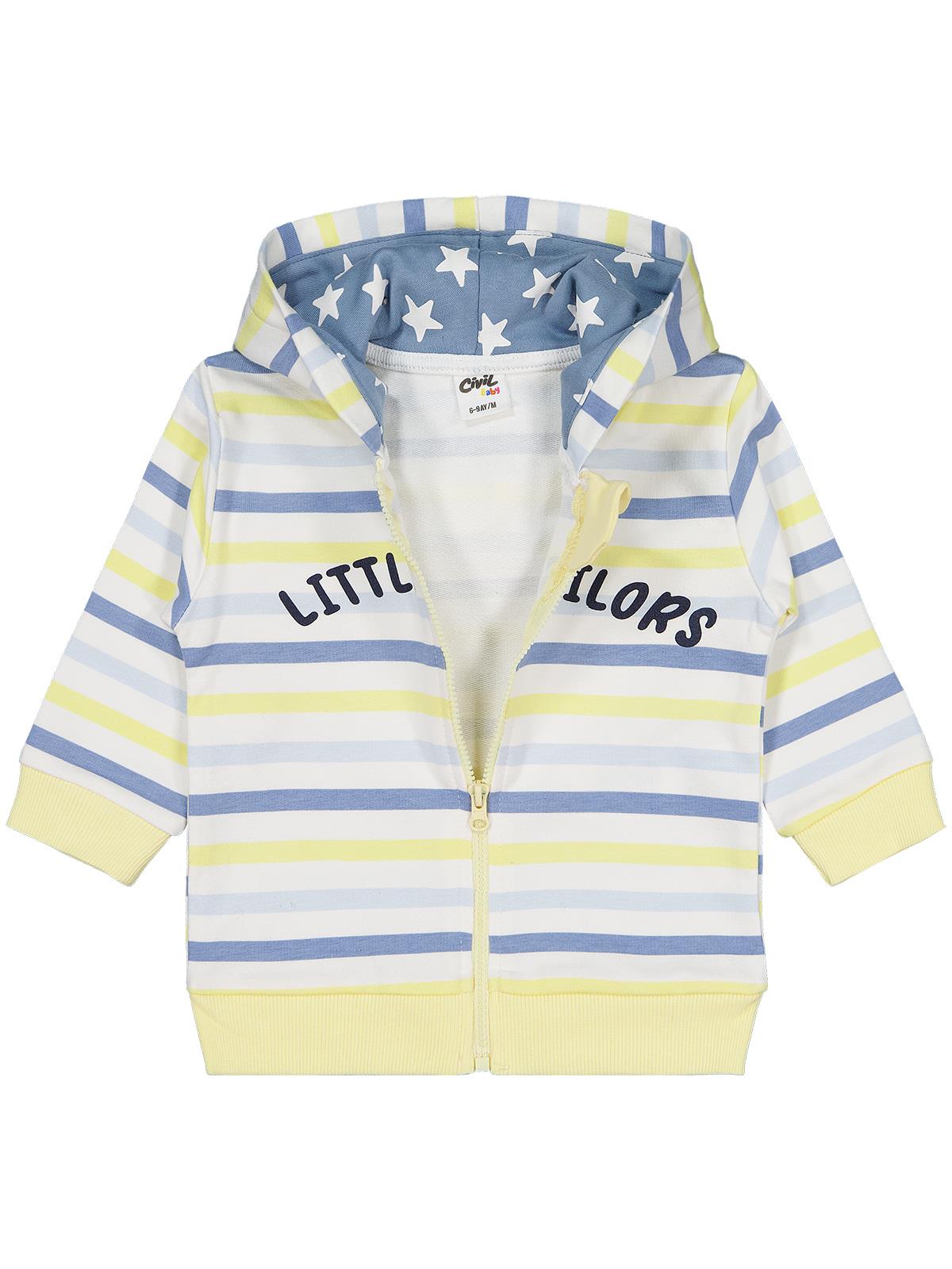 Civil Baby Little Sailors Baskılı 6-18 Ay Hırka - Kırık Beyaz