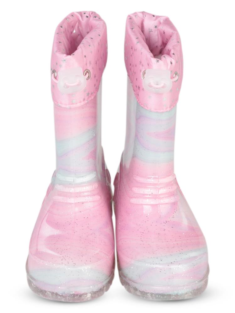 Civil Boots Simli Batik 22-28 Numara Yağmur Çizmesi - Pembe