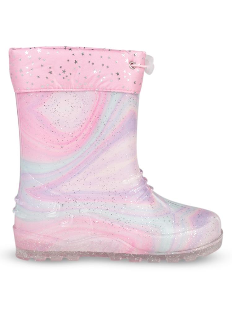 Civil Boots Simli Batik 30-36 Numara Yağmur Çizmesi - Pembe