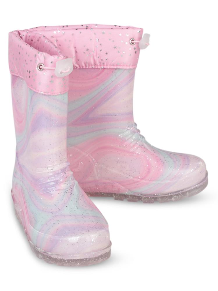Civil Boots Simli Batik 30-36 Numara Yağmur Çizmesi - Pembe
