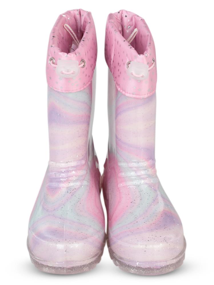 Civil Boots Simli Batik 30-36 Numara Yağmur Çizmesi - Pembe