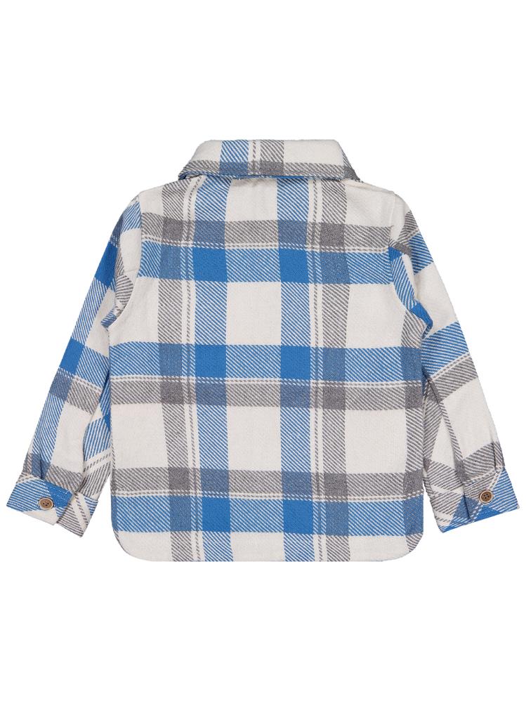 Civil Boys Çift Cepli Ekoseli 2-5 Yaş Gömlek - Mavi