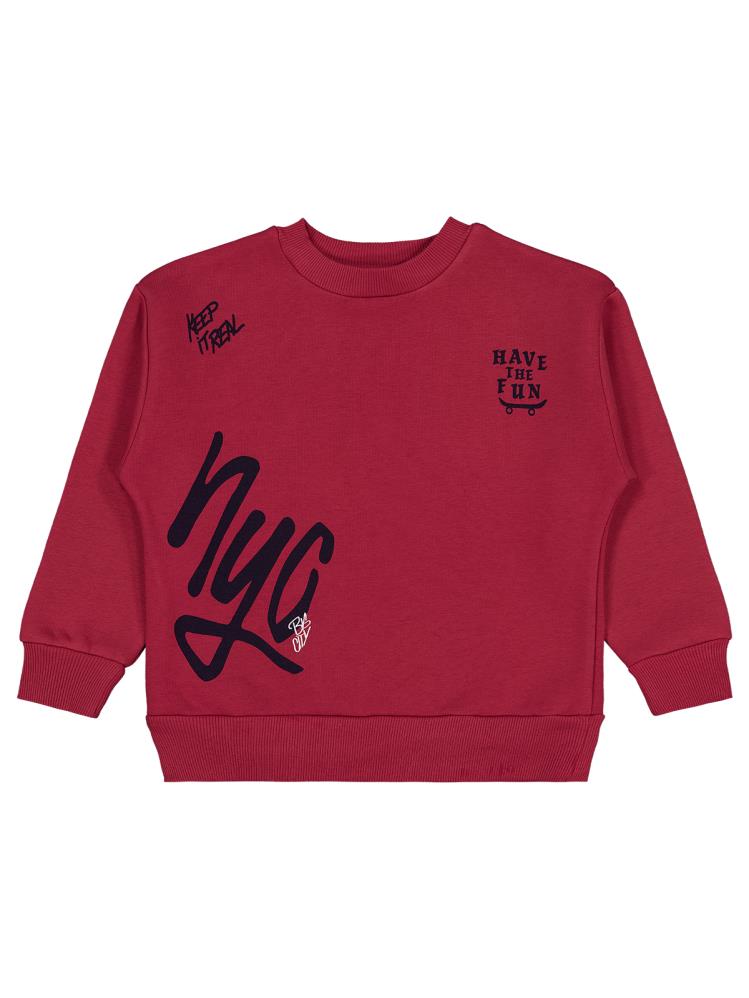 Civil Boys Nyc Baskılı 6-9 Yaş Eşofman Takımı - Bordo
