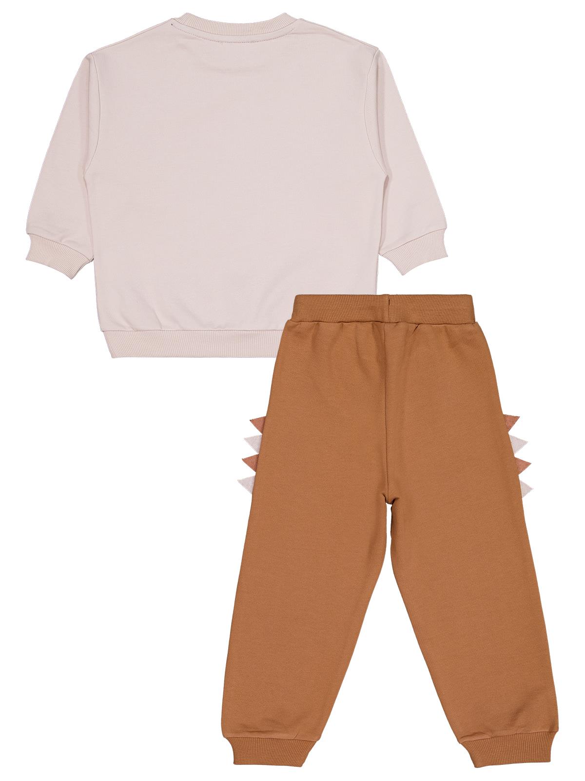 Civil Boys Dinozor Baskılı 2-5 Yaş Eşofman Takımı - Bej