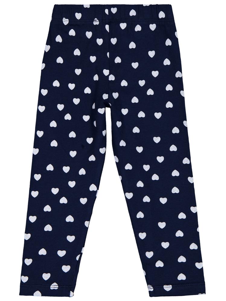 Civil Girls Kalp Baskılı 6-9 Yaş Tayt - Lacivert