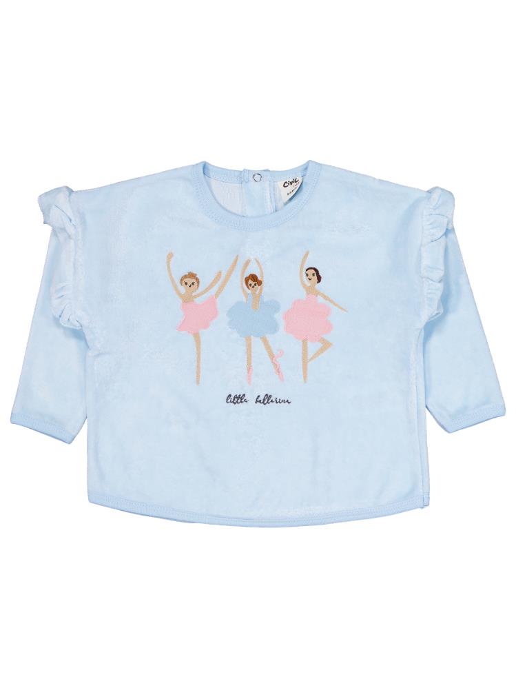 Civil Baby Balerin Nakışlı 6-18 Ay Takım - Mavi