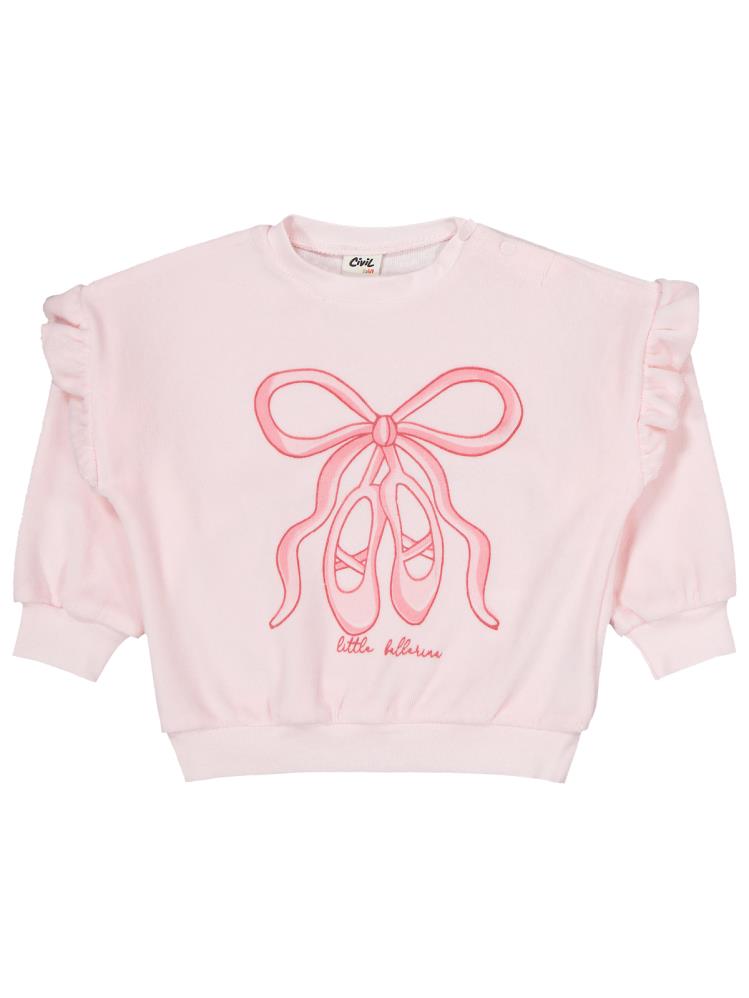 Civil Baby Ayakkabı Nakışlı 6-18 Ay Takım - Pembe