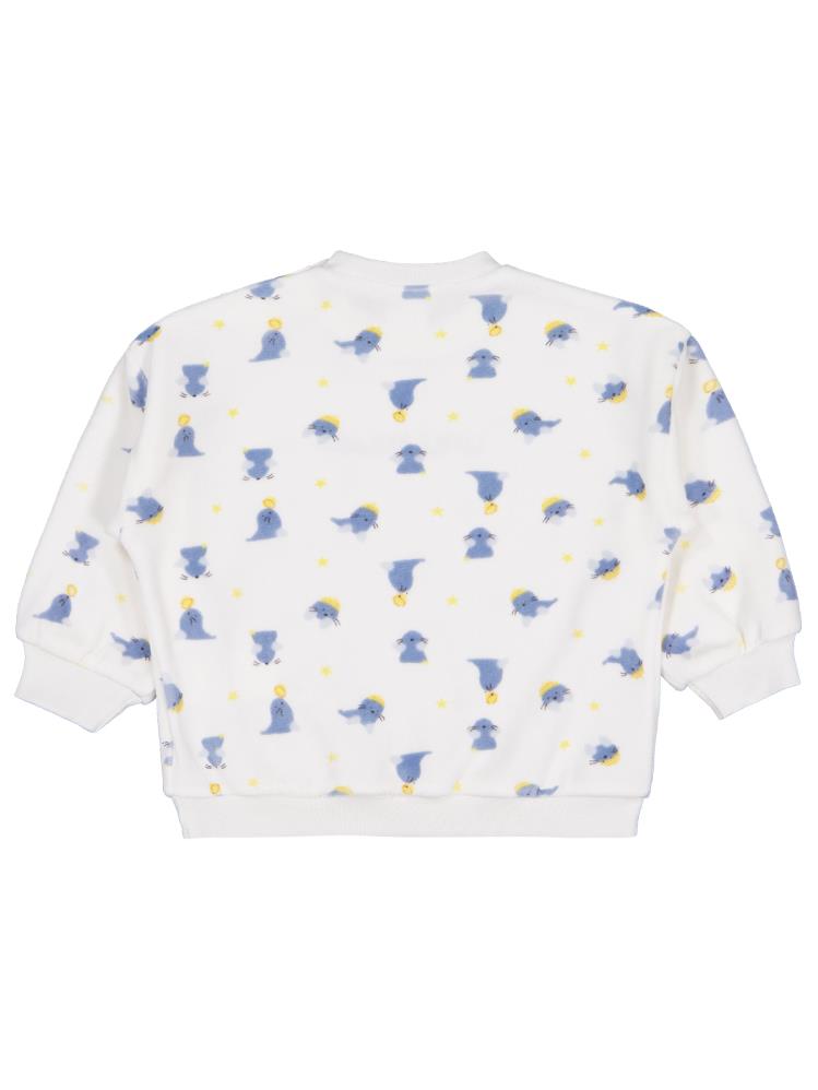 Civil Baby Fok Balığı Empirme 6-18 Ay Sweatshirt - Beyaz