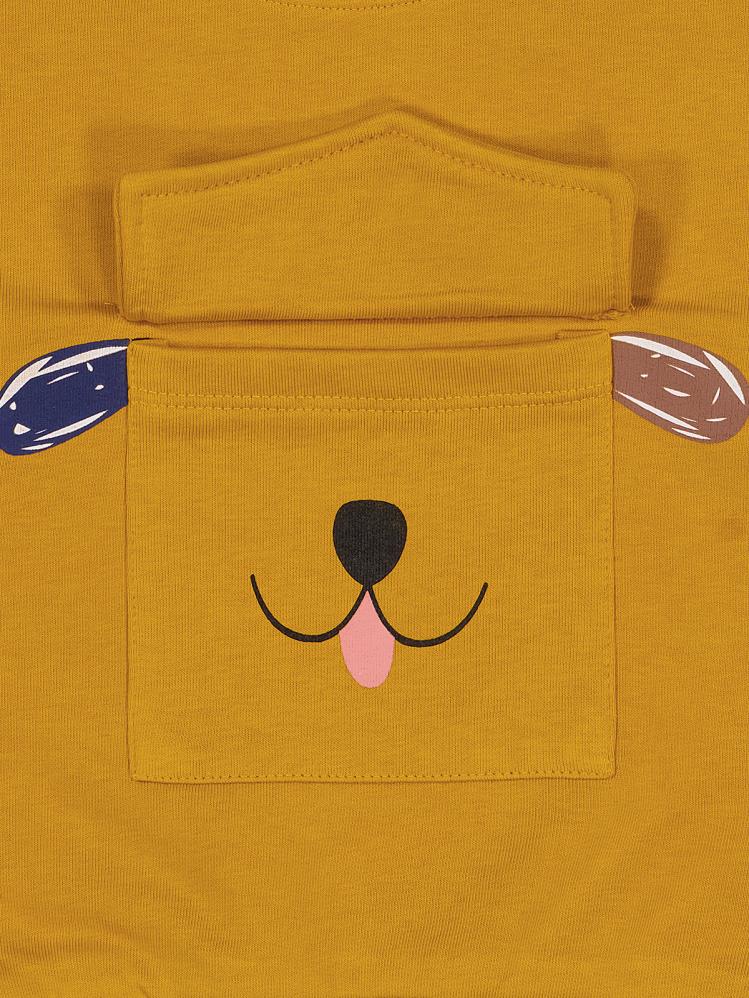 Civil Boys Cep Köpek Nakışlı 2-5 Yaş Sweatshirt - Hardal